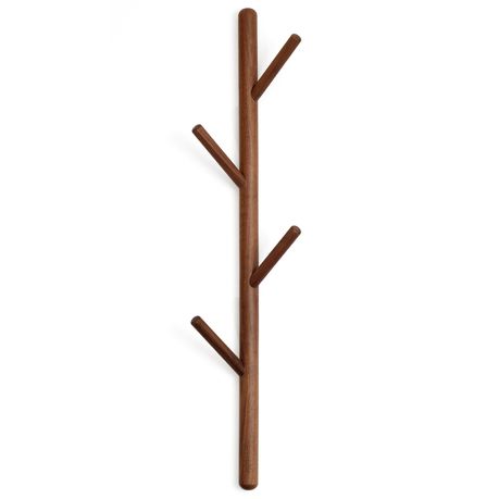 Wall Mounted Coat Rack Solid Wood 4 Hook Entryway Clothes Hanger