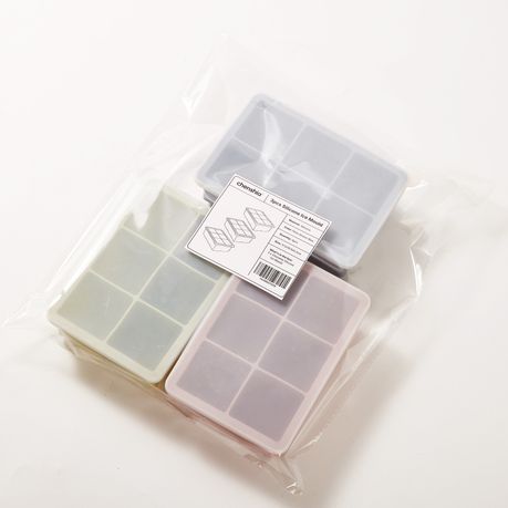 Silicone Square Ice Cube Tray Molds - 3-Pack