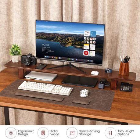 Chenshia Natural Wood Desktop Computer Monitor Riser Laptop Stand - 120cm