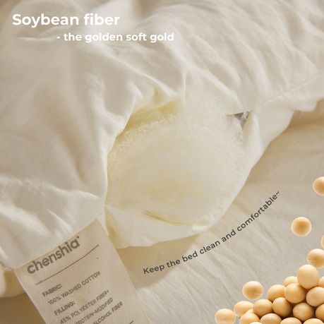 Queen Soybean Fiber Duvet 100% Washed Cotton Heavy Winter Blanket