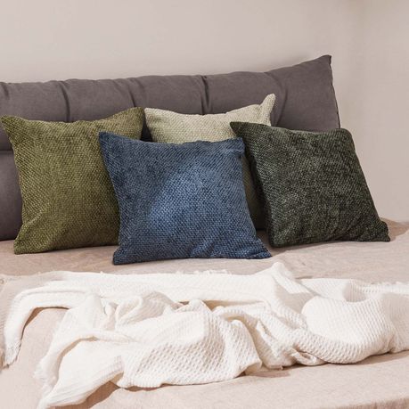 4-Pack Thick Chenille Sofa Cushion Covers Luxury Decorative Pillow Cases - Assorted Colours
