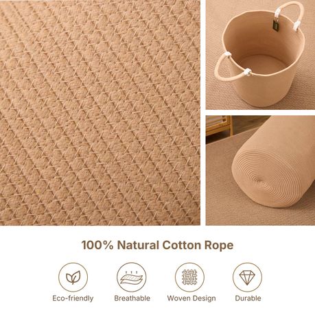Laundry Hamper - Woven Cotton Jute Basket