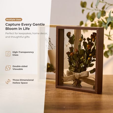 2pc A4 Double-Sided Glass Display - Dark Brown