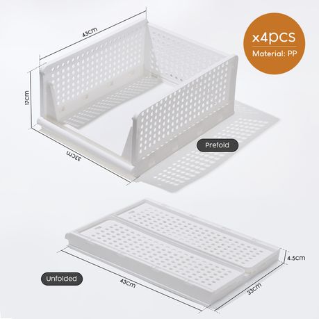Foldable Closet Organizer Stackable, Closet Storage Basket-4 Piece