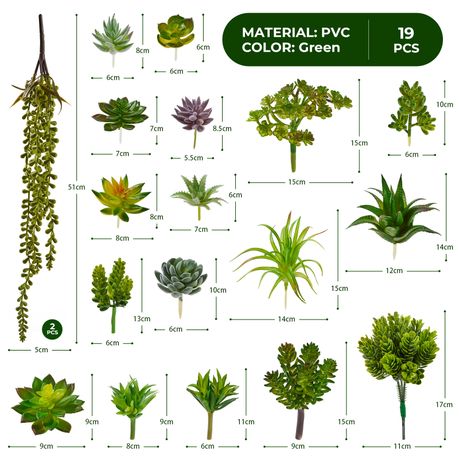 Artificial Succulent Plant Set Faux Succulent Assortment Unpotted Bulk Pack