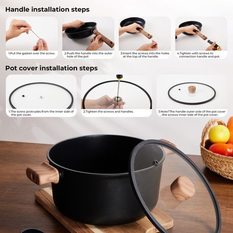 Chenshia 13pc Titanium Coating Non-Stick Cookware Utensil Set Gas Induction