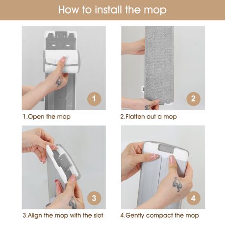 Aluminium & Microfibre Floor Mop with Scraper - 360 Rotating Flat Mop