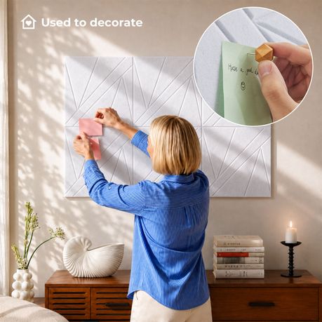 White Self-Adhesive Acoustic Felt Panels | 12-Pack | 30 × 30 cm
