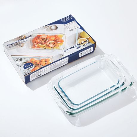 Chenshia 3-Pack Glass Baking Dish Set - Rectangular Oven-Safe Bakeware