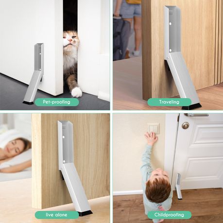 Silver Stainless Steel Door Stopper - Set of 2