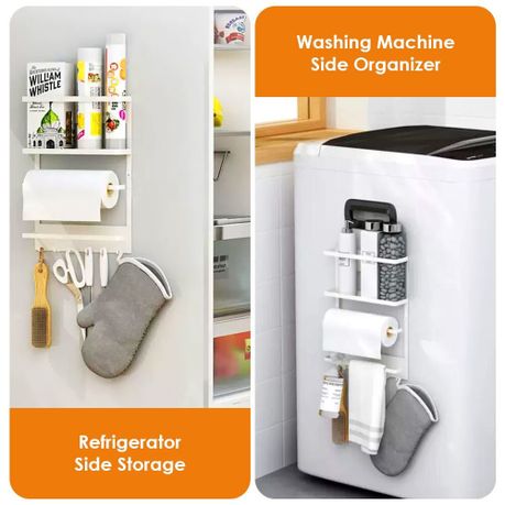 Chenshia Magnetic Storage Refrigerator Shelf-Spice Rack Kitchen Organizer - White