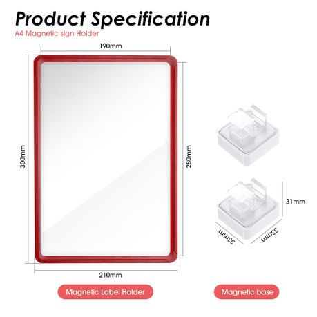 Chenshia A4 Warehouse Magnetic Sign Holder Double Sided Display Frame