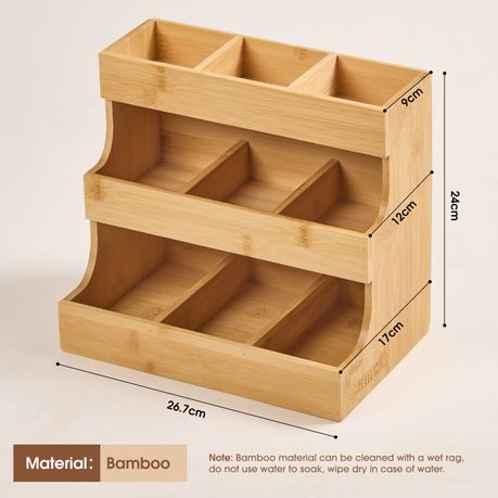 3-Layer Bamboo Storage Box Organizer