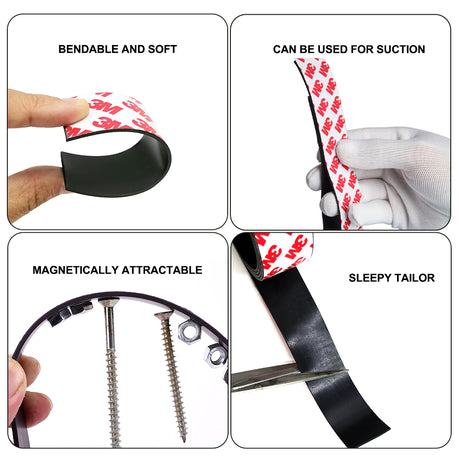 1m Flexible Magnetic Roll - Heavy Duty Magnetic Tape Strip