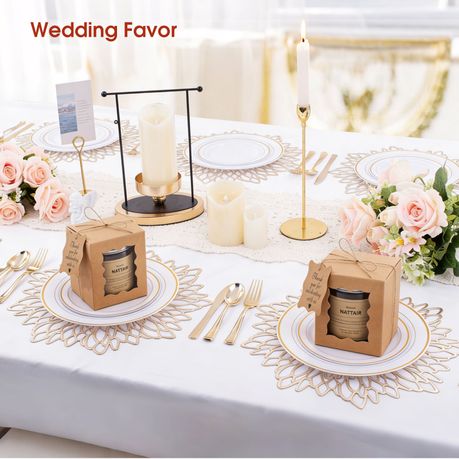 Chenshia 25Pc Kraft Gift Box Set Window & Note Wedding Favour Packaging Box