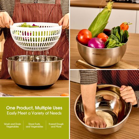 Chenshia 3.5L Steel Stainless Salad Spinner