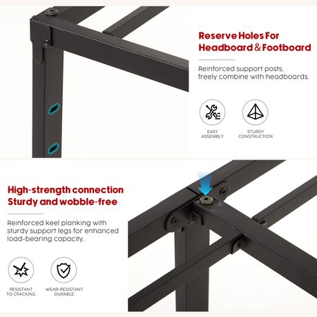 Metal Bed Frame - Heavy Duty Base - Single Size