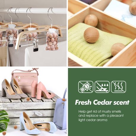 Cedar Wood Balls - Natural Moth Repellent & Deodoriser (50 Pack)