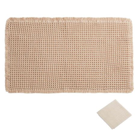 Super Absorbent Waffle Bath Mat - Brown
