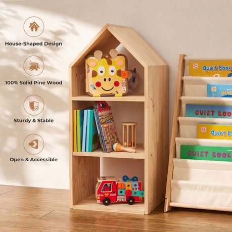 House-Shaped Kids Bookshelf & Toy Organiser