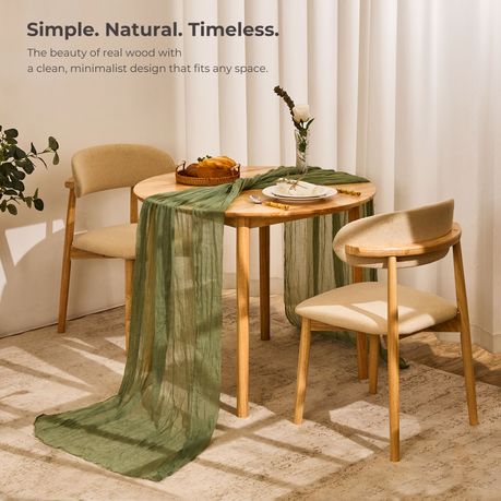 90cm Round Solid Rubberwood Dining Table