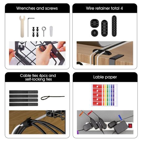 Under-Desk Cable Management Set