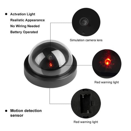 Dome Dummy Security Camera with Flashing LED
