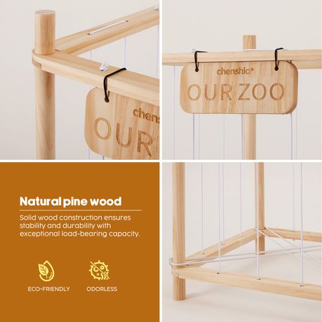 Plush Toy Storage Zoo Wooden Stuffed Animal Cage Vertical Organiser Stand