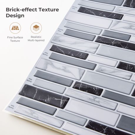 Peel and Stick 3D Mosaic Wall Tiles | 10 Sheets | 30 × 30 cm