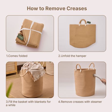 Laundry Hamper - Woven Cotton Jute Basket