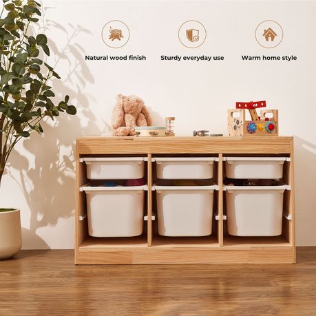 Kids Toy Organiser with 6 Storage Bins