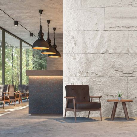 10-Pack 3D Stone-Like Wall Panel Accent Wall Tiles Rock Decor - White