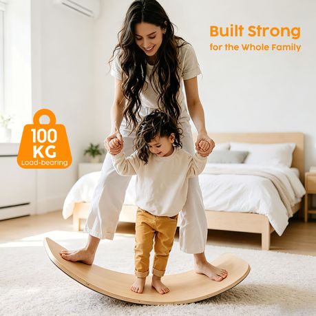 Wooden Wobble Balance Board Kids Exercise Indoor Activity Yoga