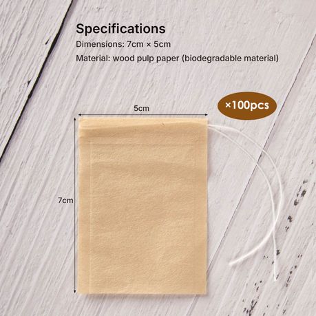 100 Pcs Disposable Tea Filter Bags