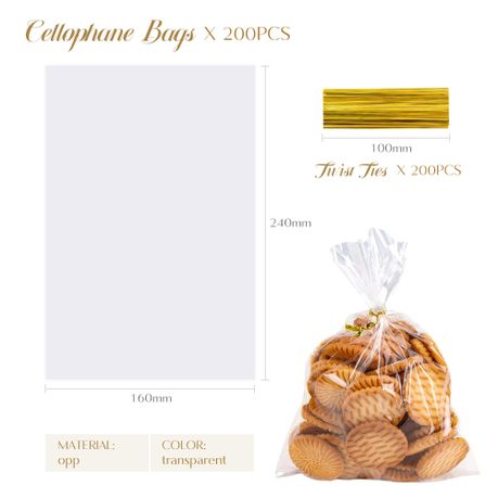 Clear Cellophane Goodie Bags - 200Pcs