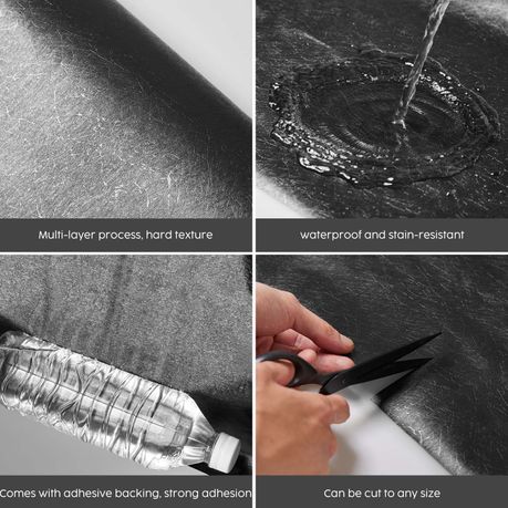 10M Black Embossed Self-Adhesive Wallpaper