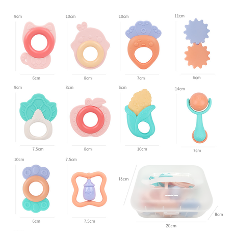 10-Piece Baby Rattle and Teether Set