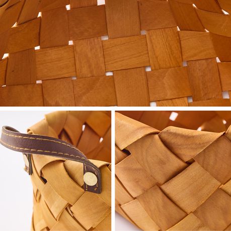 Natural Wood Chip Woven Fruit & Veg Basket Set