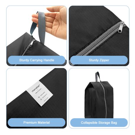4Pcs Portable Multi-Use Shoe Travel Bag Set - Black