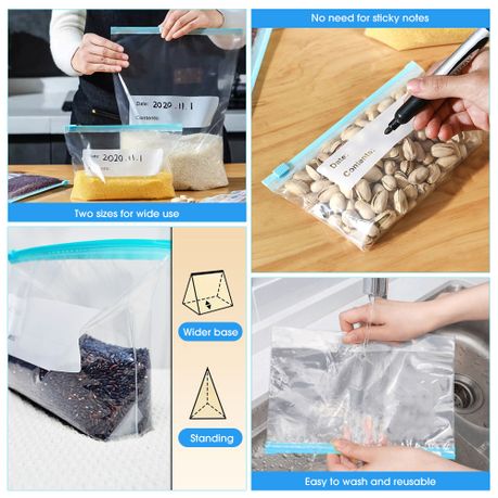 Reusable Leakproof Food Storage Bags - 50-Pack