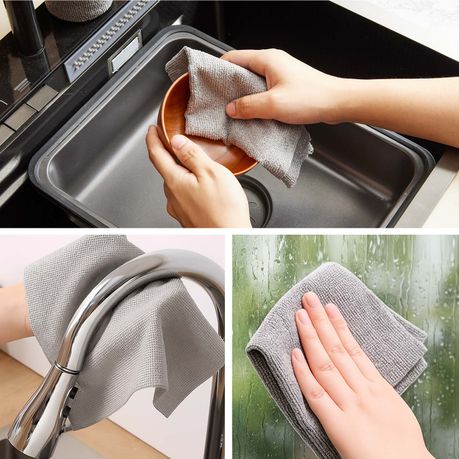 Reusable Microfiber Cleaning Dish Cloth Rolls - 40 Pack