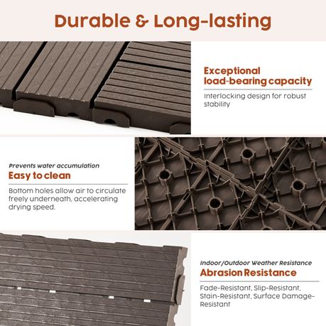 Interlocking Patio Flooring Tiles - DIY 6pack