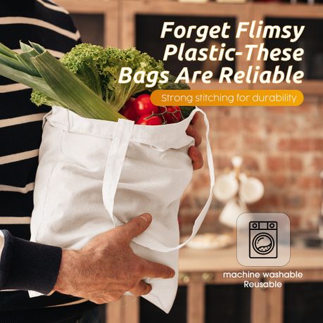 Blank Cotton Tote Bags - 5 Pack