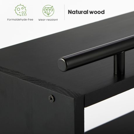 Floating Shelves with Metal Rails Set