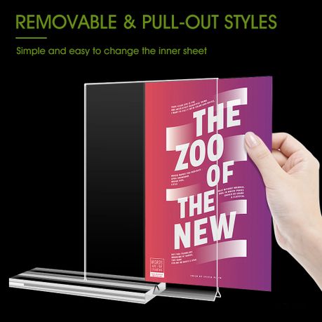 Acrylic Desktop Display Stand Menu Flyer Holder - 5-Pack