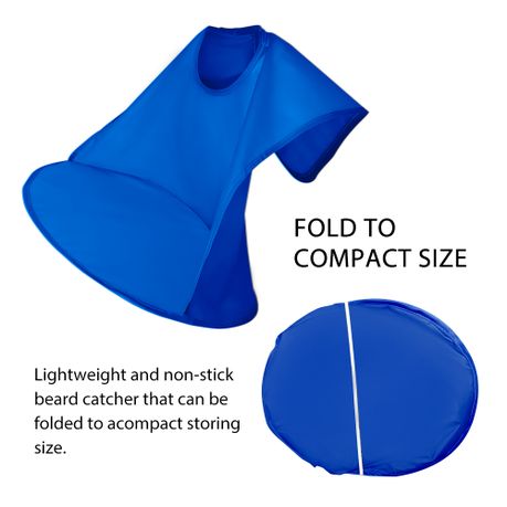 Beard Bib Apron with Shoulder Coverage - Blue