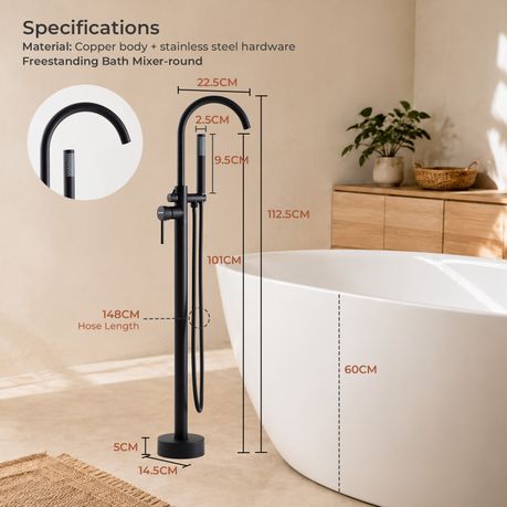 Freestanding Bath Mixer & Handheld Shower