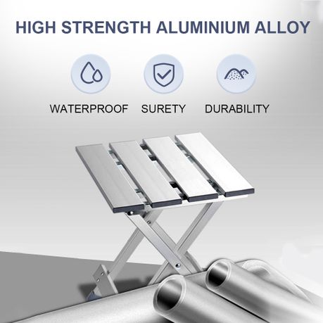 Chenshia 2 in1 Aluminium Foldup Stool & Aluminium Side Table - Light Travel
