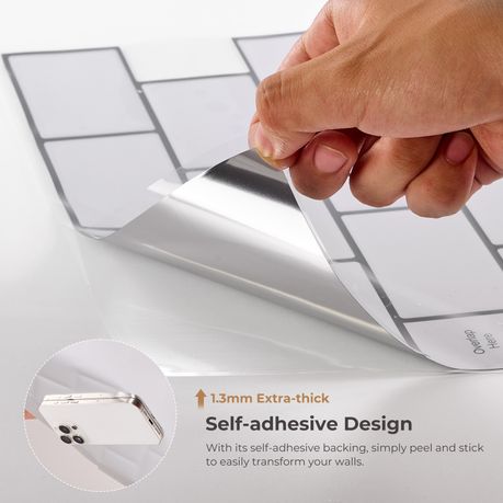 Peel and Stick 3D Mosaic Wall Tiles | 10 Sheets | 30 × 30 cm