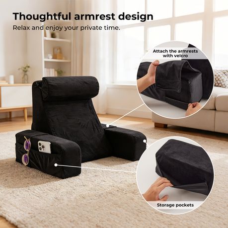 Black Ergonomic Reading Pillow